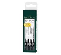 Faber-Castell Pitt Artist Pen 167115 India Ink Pens Pack of 4 M F S XS Black