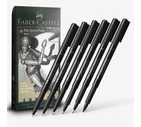 Faber-Castell : Pitt Artist Pen : Black : Wallet Set of 6
