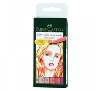 Faber-Castell Indian Ink Pitt Artist Pens - 6 Box Light Skin Tones #167162