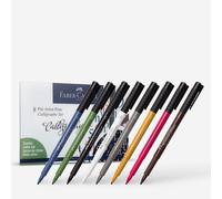 Faber-Castell : Pitt Artist Pen : Calligraphy : India Ink Pen : Set of 8 Assorted Colours