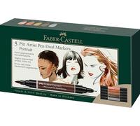 Faber-Castell Art & Graphic PITT Artist Pen Dual Marker Set (5pk) - Portrait