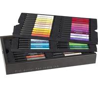 Faber-Castell Pitt Artist Pen Wooden Box of 66 Pens, Limited Edition, Solid Birch Case, Durable Storage, Art, Drawing, Colouring, Artist Supplies, Gift, 100% PEFC Certified, Permanent Indian Ink