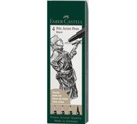 Faber-Castell PITT Artist Black Pen Wallet One (4pc)