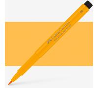 Faber-Castell Art & Graphic Pitt Artist Pen Brush India Ink Pen, Dark Chrome Yellow, Single Pitt Pen, For Art, Craft, Drawing, Sketching, Home, School, University, Colouring
