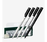 Faber-Castell Art & Graphic Pitt Artist Pen India Ink Pen, Black & White, Wallet Of 4, For Art, Craft, Drawing, Sketching, Home, School, University, Colouring