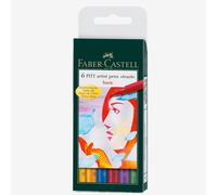 Faber-Castell Art & Graphic Pitt Artist Pen Soft Brush India Ink Pen, Multicoloured, Wallet of 4, for Art, Craft, Drawing, Sketching, Home, School, University, Colouring