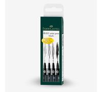 Faber-Castell : Pitt Artists Pen : Set of 4 Assorted Nibs : Black