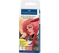 Faber Castell Pitt Brush Pen 6 Pen Set MANGA KAOIRO - new style