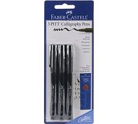 Faber-Castell Pitt Calligraphy Pens 2.5mm Chisel Tip 3/Pkg-Black