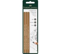 Faber-Castell PITT Charcoal Pencil Set of 3