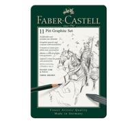 Faber-Castell Pitt Graphite 11-Piece Small Tin Introductory Professional Quality Set in a Metal Case