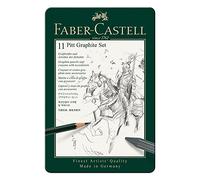 Faber-Castell PITT Graphite 11-Piece Small Tin Introductory Professional Quality Set in a Metal Case