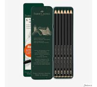 Faber-Castell Art & Graphic Pitt Graphite Matt Pencil, Matt Graphite, Tin Of 6, For Art, Craft, Drawing, Sketching, Home, School, University, Colouring