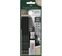 Faber-Castell PITT 2B 6B 10B 14B, Matt Graphite, 3 Pencils