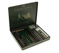 Faber-Castell PITT Graphite 19-Piece Medium Tin Professional Quality Set in a Metal Case With