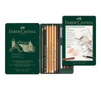 Faber-Castell Pitt Monochrome Professional Quality 12-Piece Introductory Set in a Metal Case