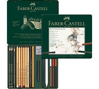 Faber-Castell PITT Monochrome Professional Quality 21-Piece Set in a Metal Case
