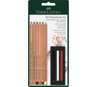 Faber-Castell Pitt Monochrome Set Blister CARDED, White, 3 Count (Pack of 1)