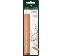 Faber-Castell PITT Pastel Pencils Set of 3 (Sanguine, Light Sepia & Dark Sepia)