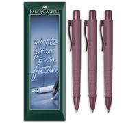 Faber-Castell Poly Ball Autumn Edition XB Ballpoint Pen, 3pcs, Bordeaux