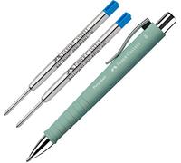 Faber-Castell - Poly Ball XB ballpoint pen (mint green + 2 XB refills blue)