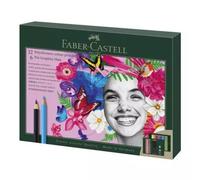 FABER-CASTELL 210053 Drawing Set 40 Pieces with Polychromos Colouring Pencils and Pencils Pitt Graphite Matt, Includes Sharpener and Eraser