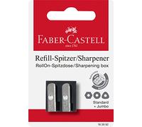 Faber-Castell Refill double hole plastic sharpener for RollOn sharpening box on Blister Card,Black