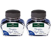 Faber-Castell Royal Blue Pigment Ink, 2 x 30ml Glass Bottles, Erasable, Pack of 2