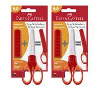 Faber-Castell - School Scissors Grip with Blade Guard (2 x Red)