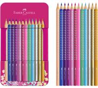 Faber-Castell Sparkle Colouring Pencils Metal Gift Tin of 12 Assorted Colours