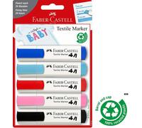 Faber-Castell Textile Markers 1-3mmm Chisel Tip Set of 5 Baby Colours