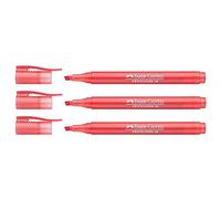 Faber-Castell TEXTLINER 38 Highlighter Pens - Red (Pack of 3)aa