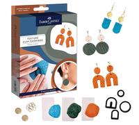 Faber-Castell Texture Clay Earring Making Kit: Create 3 Polymer Clay Earrings, Adult Crafts, Crafts for Teens 14-16+, Hobbies for Women and DIY Kits for Adults