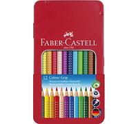 Faber-Castell Colour Pencils GRIP 2001 - Water-soluble, 12 Assorted in Tin