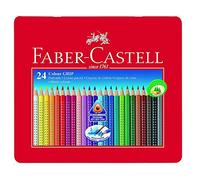 Faber-Castell Assorted Colour Grip Colouring Pencils Water-Soluble Pack Of 24