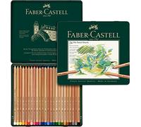 Faber-Castell Tin of 24 Pitt Pastel Artists Colouring Pencils, Colour Ideal For Colouring, Drawing, Sketching, By Professional And Hobby Artists, Coloured Pencils Presented In A Tin