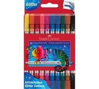 Faber-Castell 151108 Felt Tip Pen Set Glitter, 20 Double Fibre Tip Pens for Children and Adults
