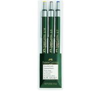 Faber-Castell TK-Fine-9713 Mechanical Pencils Wallet of 3 - 0.35, 0.5, 0.7mm