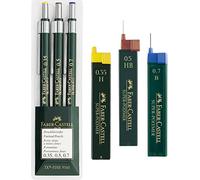 Faber-Castell TK-FINE 9760 136030 Set of 3 Mechanical Pencils Lead Thickness: 0.35 mm; 0.5 mm with 0.7 mm; barrel colour: green. Eco Bundle H HB B