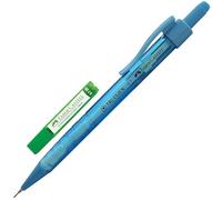 Faber-Castell Tri-Click 0.7mm Mechanical Pencil, 0.7mm 2B Polymer Refills, 5 x Leads Tube, BLUE Body, Pack of 1, Triangular Grip, Ideal for Draft Sketch Write Draw