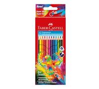 Faber-Castell Triangular Jumbo Colour Pencils (Pack of 12) | Ergonomic colouring pencils for children and adults with shatter-proof lead and soft colour stroke