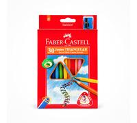 Faber-Castell Triangular Jumbo Colour Pencils with Sharpener (Pack of 30)