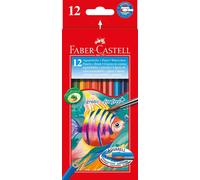 Faber-Castell Water Colour Pencils with Brush (Pack of 12 Pencils)
