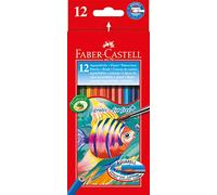Faber-Castell Water Colour Pencils with Brush (Pack of 12 Pencils)
