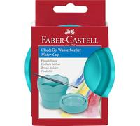 Faber-Castell Clic & Go Portable Paint Water Cup with Brush Holder, Turquoise -