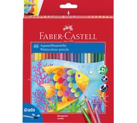 Faber-Castell Watercolour Pencil + Brush Box - 48 Pencils 1 count (Pack of 1)