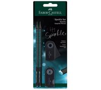 FABER-CASTELL Zestaw ołówek Sparkle 2 sztuki + gumka + temperówka Sleeve Faber C
