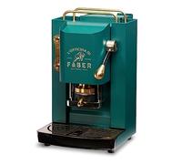 FABER COFFEE MACHINES Model Pro Deluxe Coffee Maker for 44mm ESE Pads, Brass Finish, Adjustable Brass Padpress, Standard Solenoid Valve (British Green)