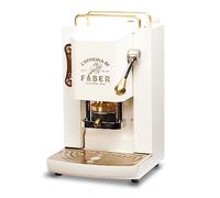 FABER COFFEE MACHINES Model Pro Deluxe, coffee pod machine Essee 44mm, Brass Finish, Adjustable Brass Pad Press, Standard Solenoid Valve (Pure White)
