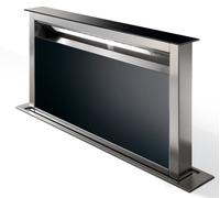 Faber Fabula Plus 340.0571.082 90cm Wide Black Glass/Stainless Steel Downdraft Extractor